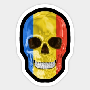 Romania Flag Skull - Gift for Romanian With Roots From Romania Sticker